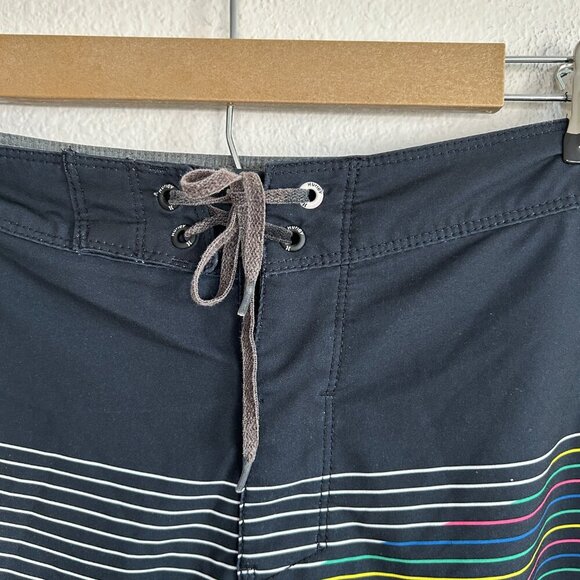 Hurley Swim Trunks Mens 32 Rainbow Stripe Board Shorts Unlined Waist Tie - Picture 2 of 10